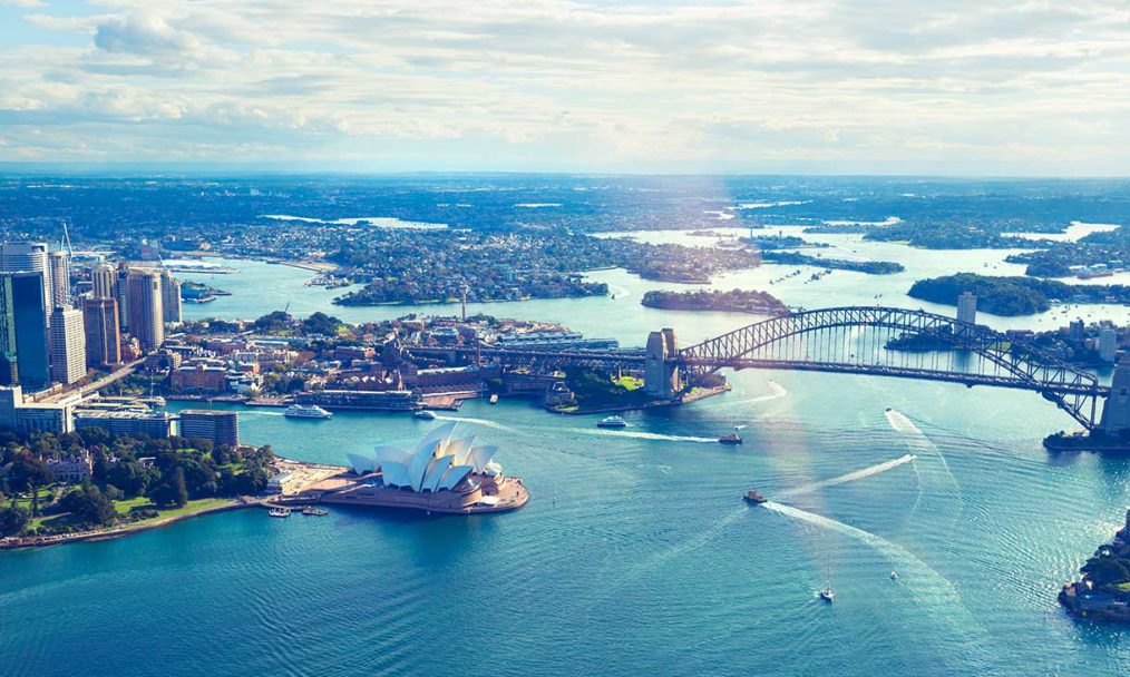 Aerial view of Sydney Harbour Australia